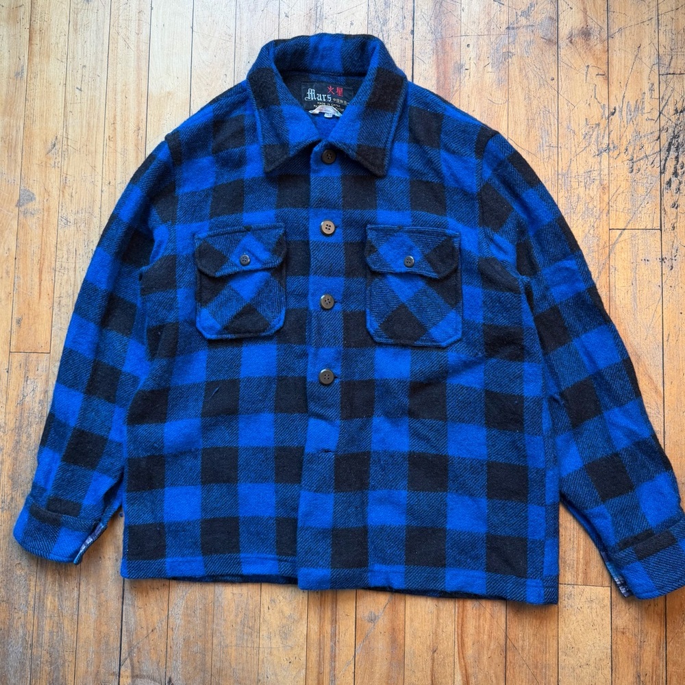 1970s buffalo plaid Mars flannel